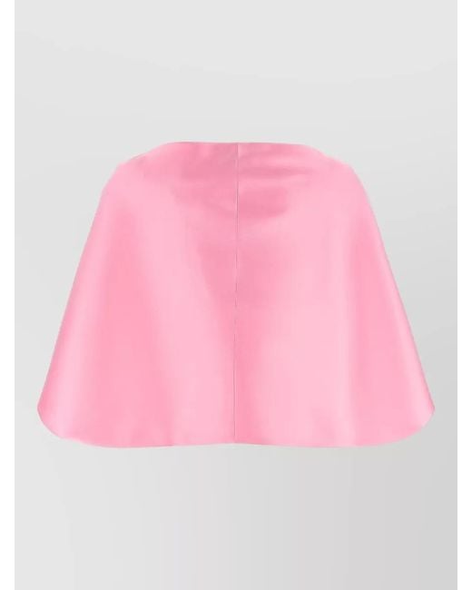 Alberta Ferretti Pink Short Mantle Top Round Neckline Sleeves