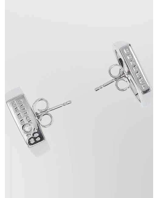 MM6 by Maison Margiela Multicolor Stud Metal Finish Gemstone Detail Earrings