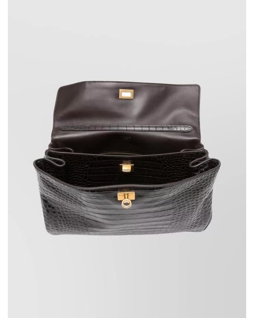 Balenciaga Black Rodeo Medium Leather Shoulder Bag