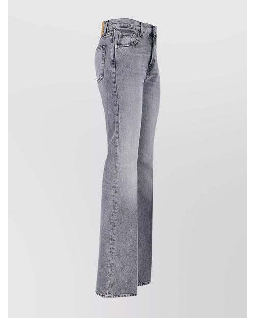 Haikure Gray Cotton Straight-Leg Flared Trousers