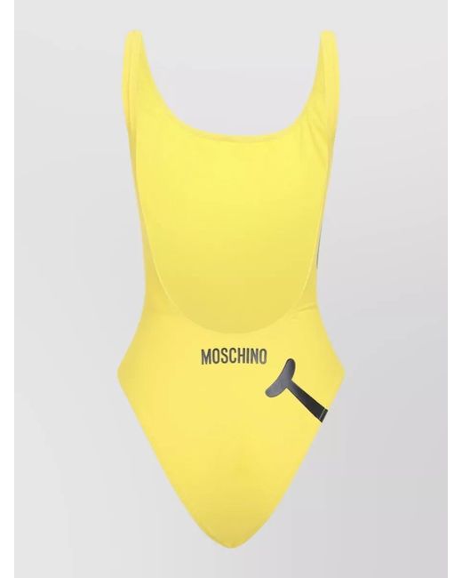 Moschino Yellow Printed One-Piece Swimsuit