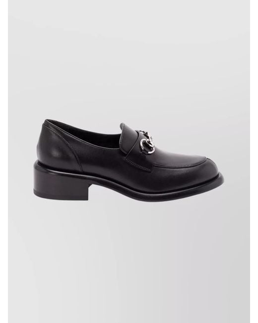 Gucci Black Savoy Loafers Featuring Metallic Hardware