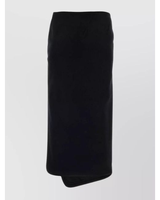 Ann Demeulemeester Black Wool Asymmetric Skirt