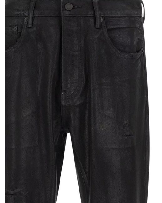 Purple Black P026 Denim Bootcut Jeans Five Pocket for men
