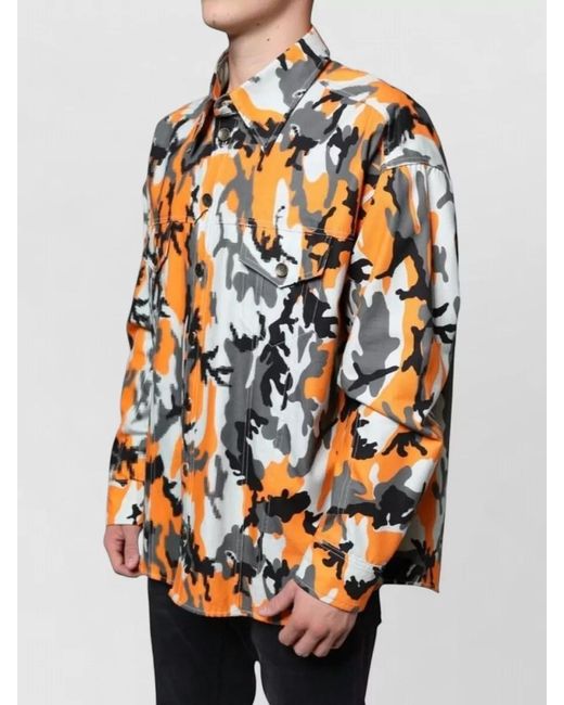 Dolce & Gabbana Black Camouflage Cotton Relaxed-Fit Long-Sleeve Shirt for men