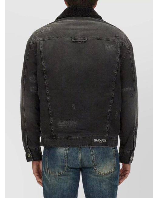 Balmain Black Regular-Fit Denim Jacket for men