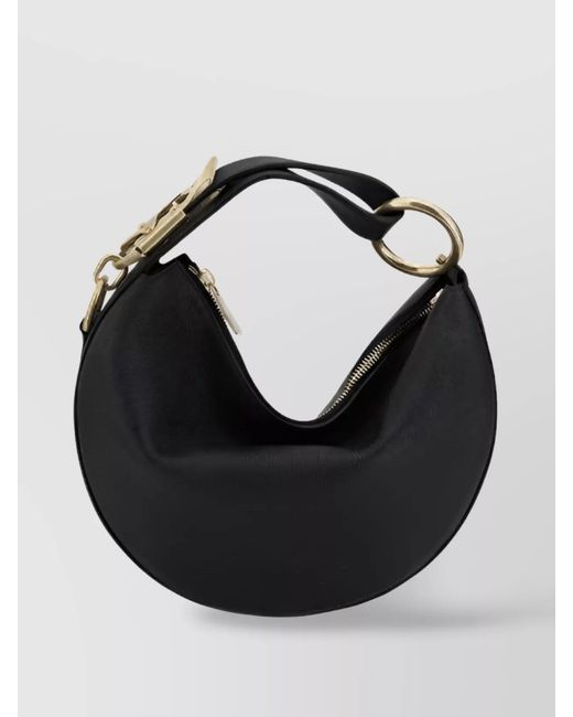 Burberry Black Knight Medium Leather Shoulder Bag