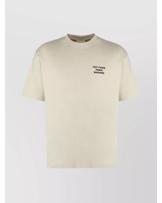 Drole de Monsieur Natural Crew-Neck Cotton T-Shirt Slogan Print for men