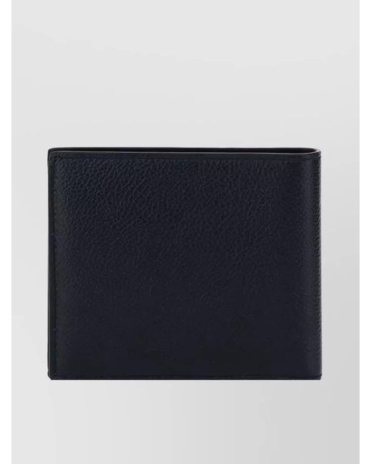 Balenciaga Black Leather Logo-Print Bi-Fold Wallet for men