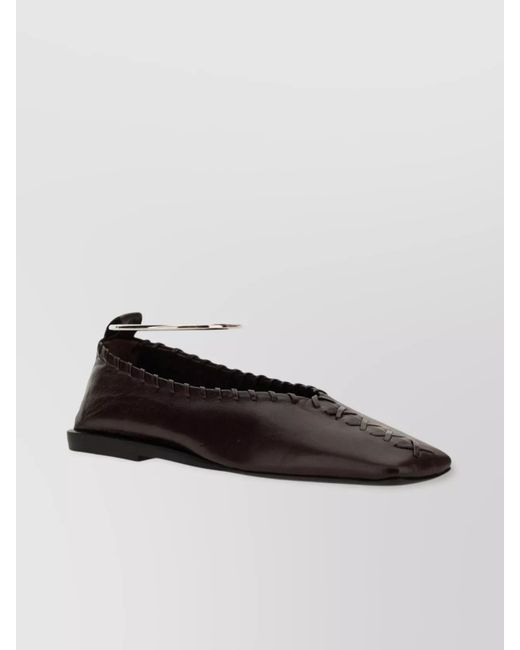 Jil Sander White Leather Ballerina Shoes
