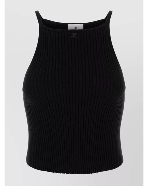 Courreges Black Sleeveless Knitted Top