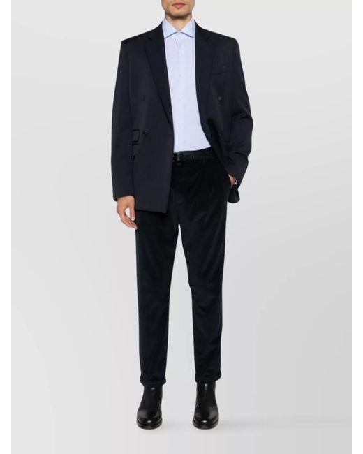 Jacob Cohen Black Cropped Slim-Fit Pleated Trousers for men