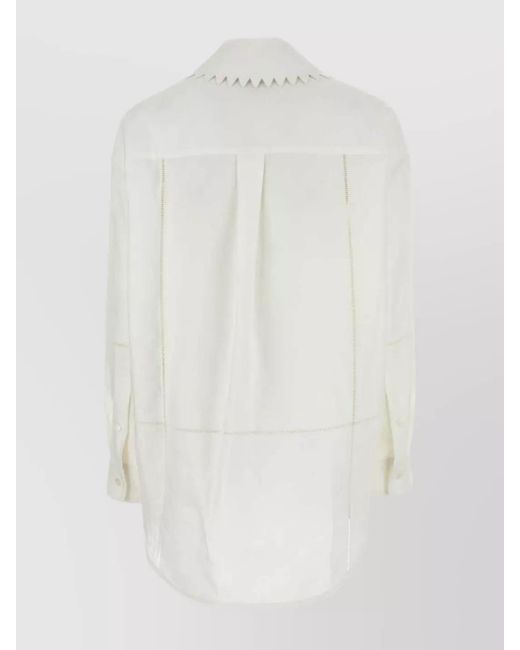 Bottega Veneta White Linen Shirt