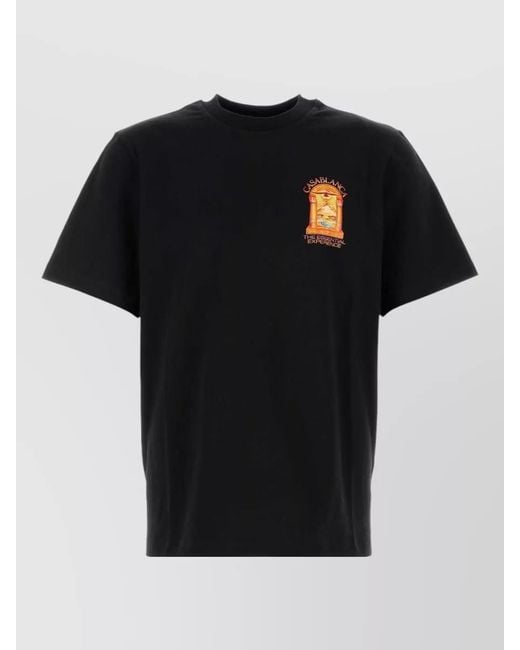 Casablanca Black Cotton T-Shirt for men