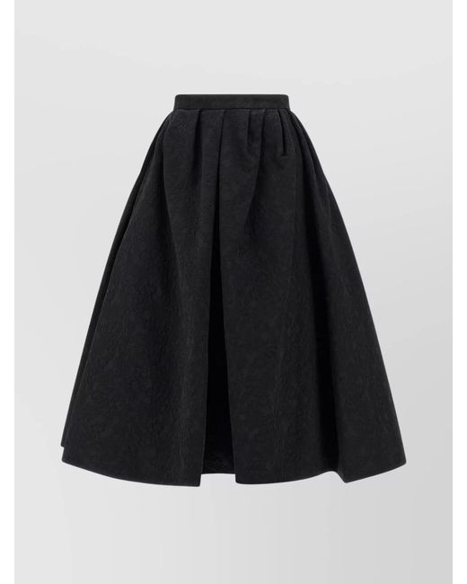 Carolina Herrera Black Cotton A-Line Skirt