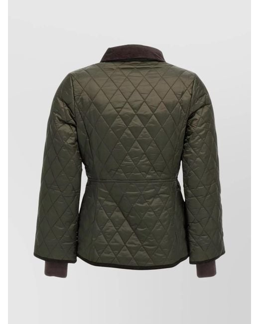 Barbour Green Waist Belted Quilted Jacket