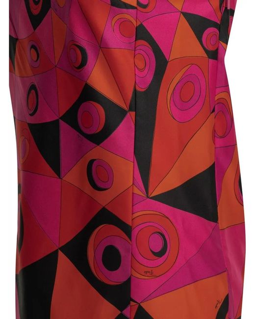 Emilio Pucci Red Occhi Geometric Sleeveless Knee Length Dress