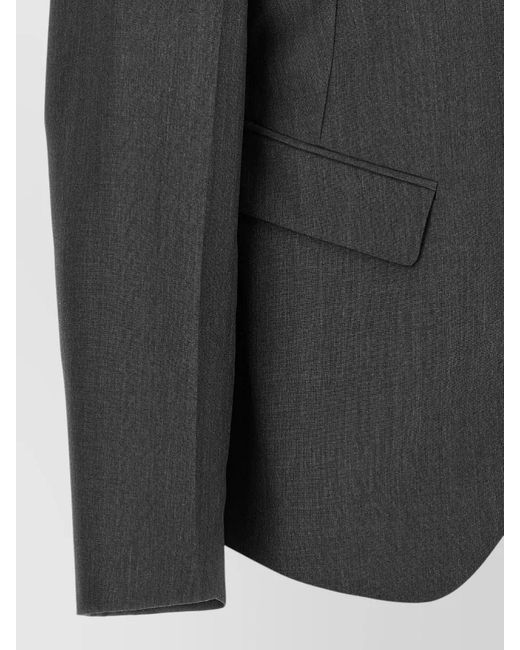 Jil Sander Black Single-Breasted Wool Blend Blazer