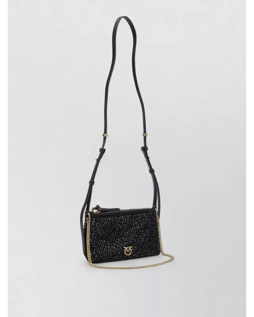 Pinko White Love Bag Calf Leather Shoulder Bag