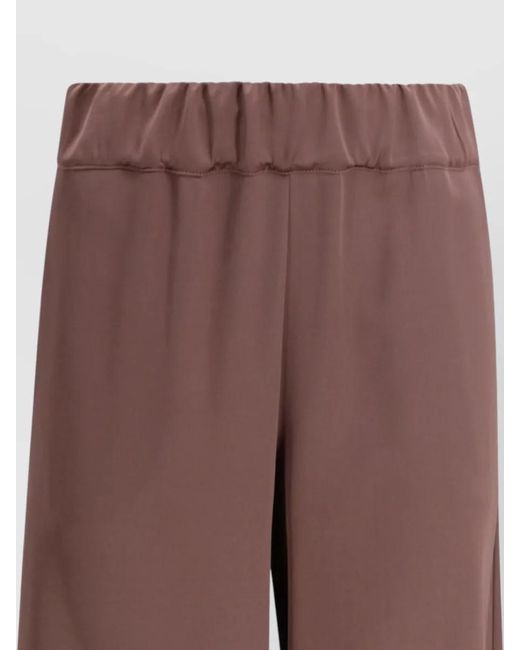 D.exterior Brown Satin Wide Leg Trousers Elasticated Waist