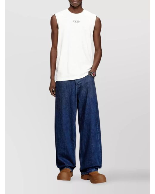 DIESEL White Cotton Tank Top for men