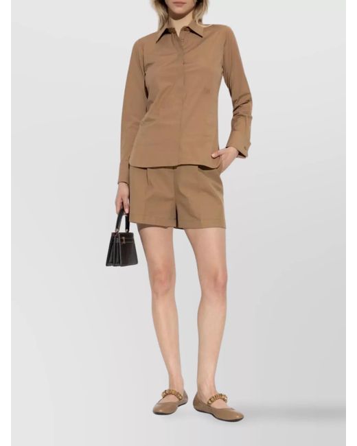 Max Mara Natural Cotton Tailored Shorts