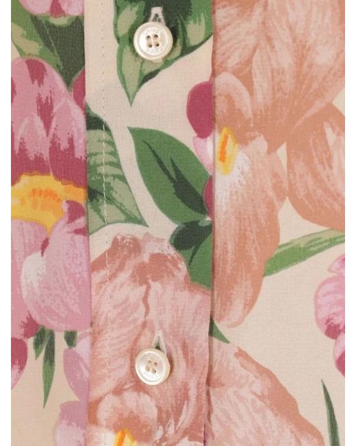 Chloé Multicolor Silk Floral Print Blouse
