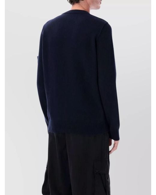 Stone Island Blue Crew Neck Lambswool Sweater for men