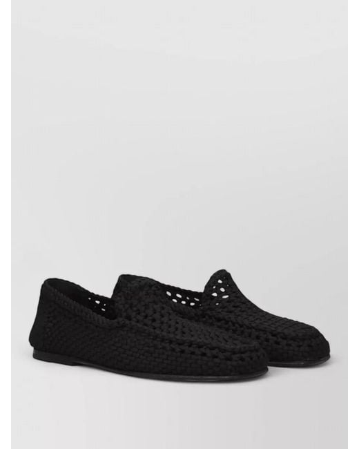 Dolce & Gabbana Black Fabric Loafers for men