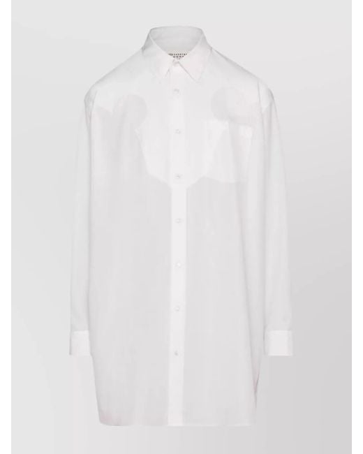 Maison Margiela White Cotton Poplin Oversized Shirt Dress