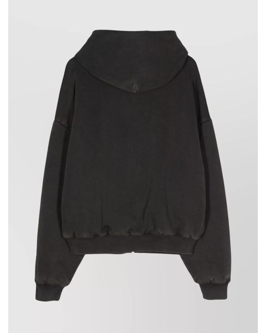 Entire studios Black Hooded Thermal Sweater Side Pockets for men