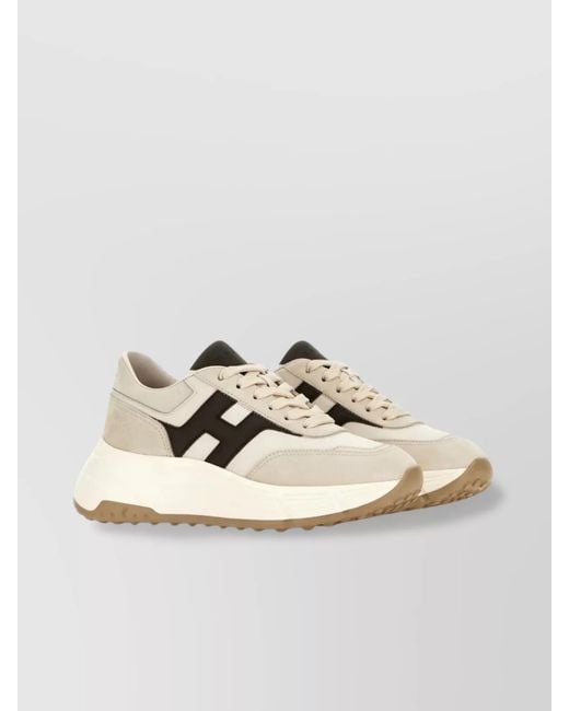 Hogan Natural Leather Low-Top Sneakers