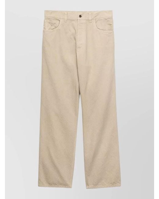 Prada Natural Denim Trousers Belt Loops Back And Front Pockets for men