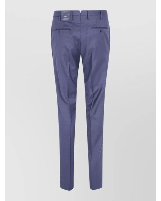 Incotex Blue Regular Chino Trousers Slim Cut Belt Loops for men