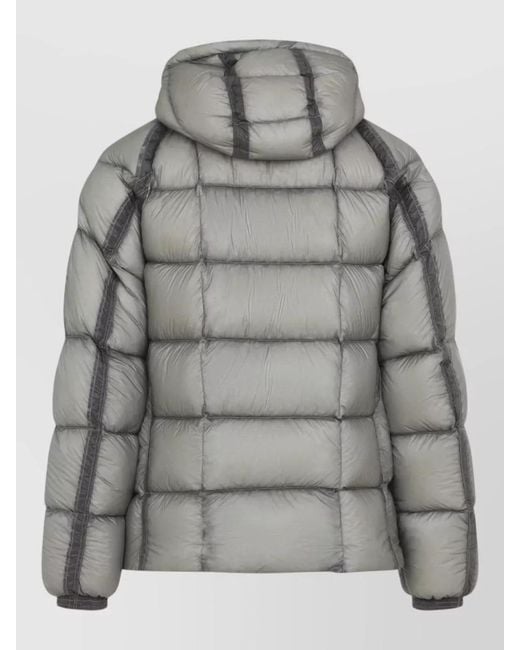 C P Company Gray Medium Hooded Quilted Jacket Dd Shell for men