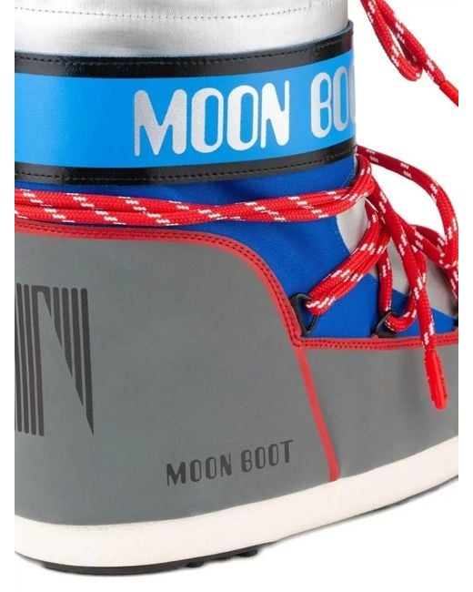Moon Boot Blue Icon Low Ankle Racing Flat Boot