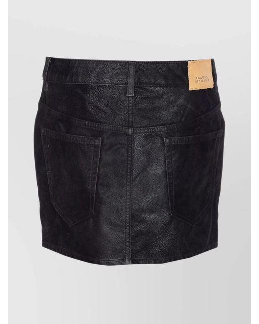 Isabel Marant Black Faux Leather Mini Skirt