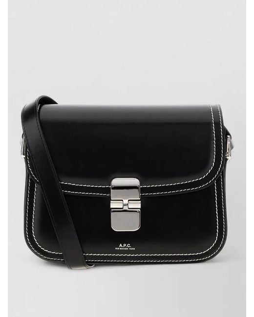 A.P.C. Black Small Grace Leather Crossbody Shoulder Bag