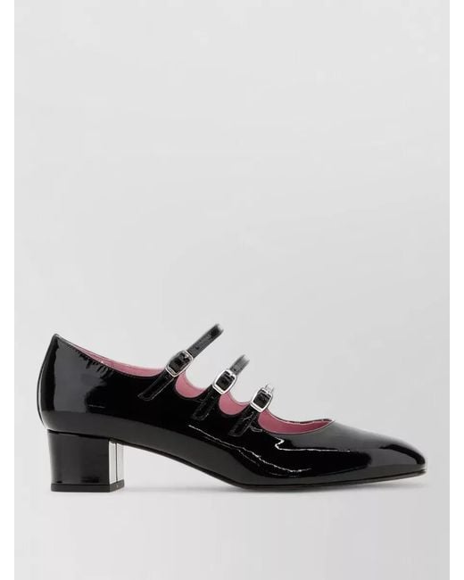 CAREL PARIS Black Kina Leather Ballerina Pumps Closed Toe