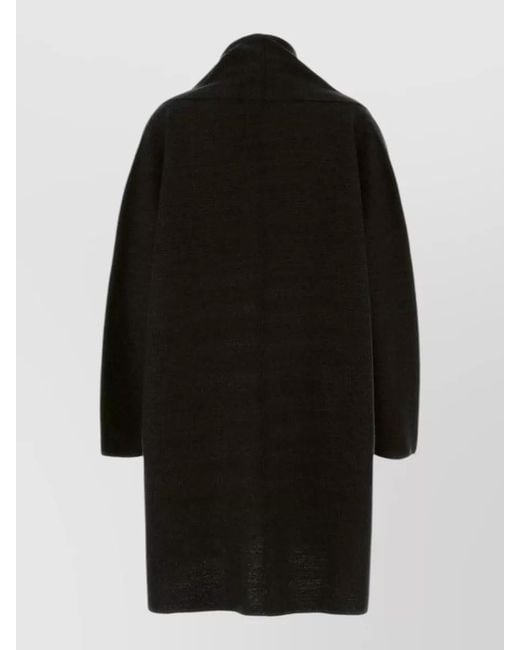 The Row Black Cashmere Silk Single Breasted Coat