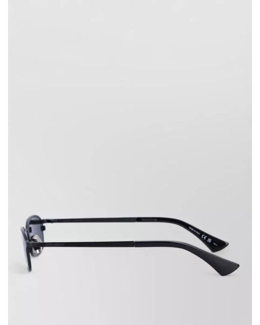 Saint Laurent White Metal Oval Sunglasses
