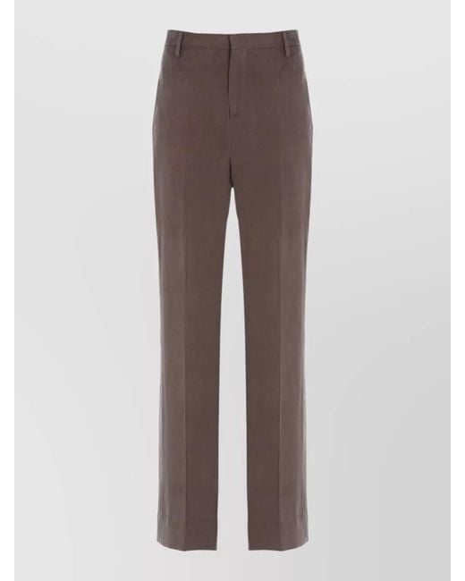 Briglia 1949 Brown Lyocell Palazzo Trousers Belt Loops Tailoring