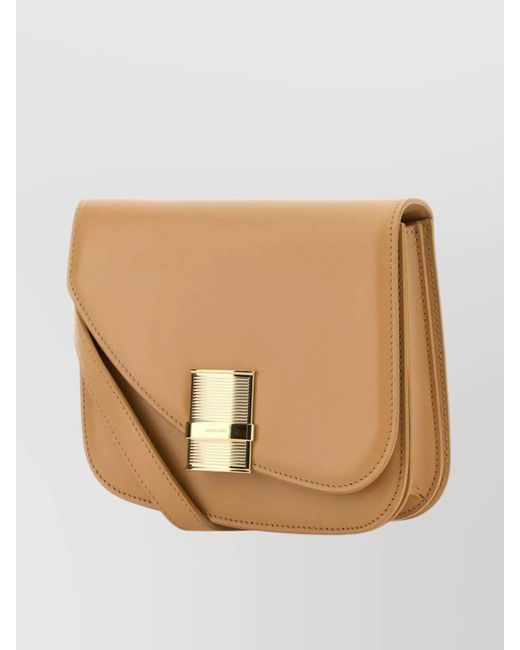 Ferragamo Natural Small Leather Crossbody Bag