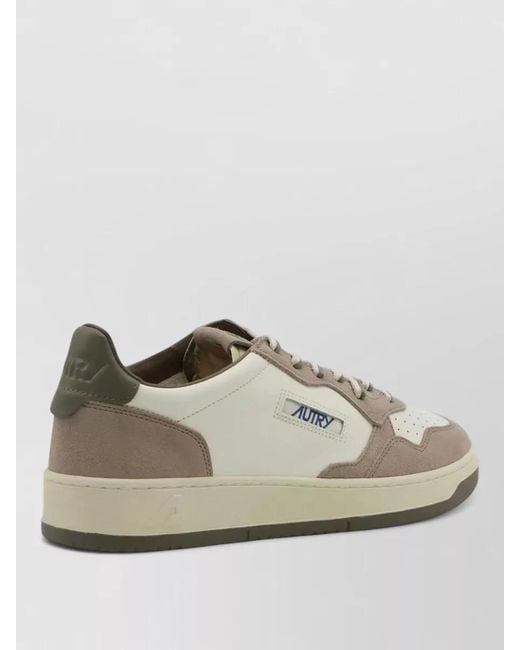 Autry White Medalist Low Lace Up Suede Sneakers for men
