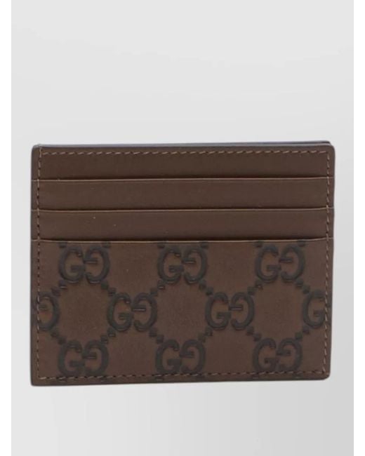 Gucci Brown Leather Card Holder for men