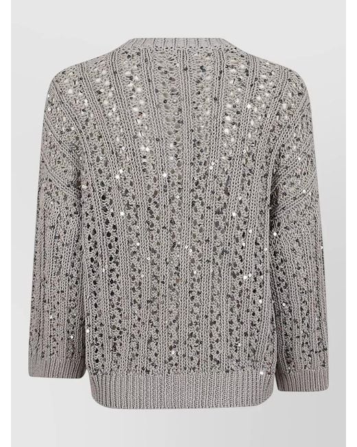 Peserico Gray Regular Fit Sweater For
