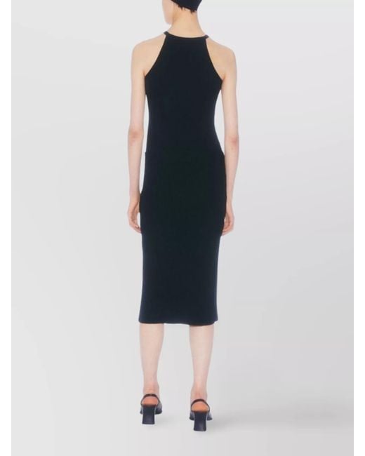 Filippa K Blue Knit Asymmetrical Skirt Front Slit