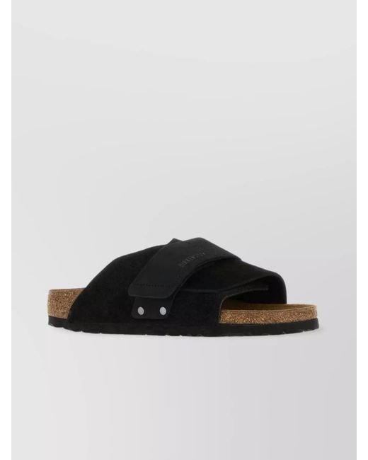 Birkenstock Black Suede Kyoto Slides