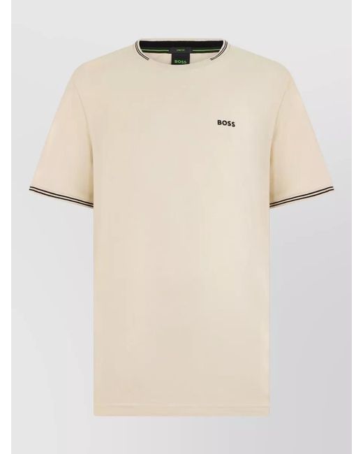 Boss Natural Cotton Crew Neck T Shirt Short Sleeves for men