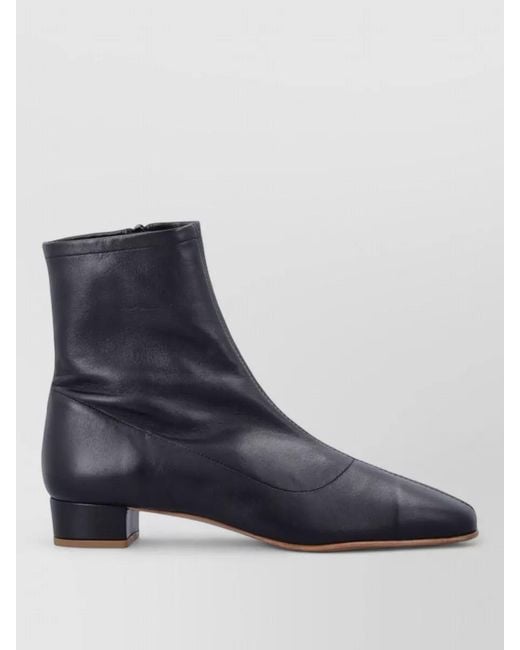By Far Blue Leather Ankle Boots